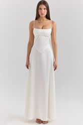 Vestido largo de satén sedoso – Modelo Tyana