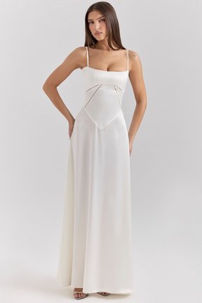 Vestido largo de satén sedoso – Modelo Tyana
