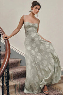Vestido Largo Semitransparente Floral Blanco – Modelo Mavie