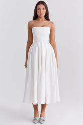 Vestido Midi sin Tirantes para Mujer - Modelo Audrey