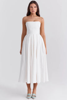 Vestido Midi sin Tirantes para Mujer - Modelo Audrey