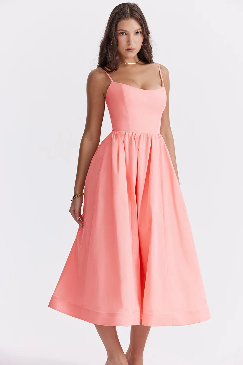 Vestido Midi Liso para Mujer - Modelo Clearence