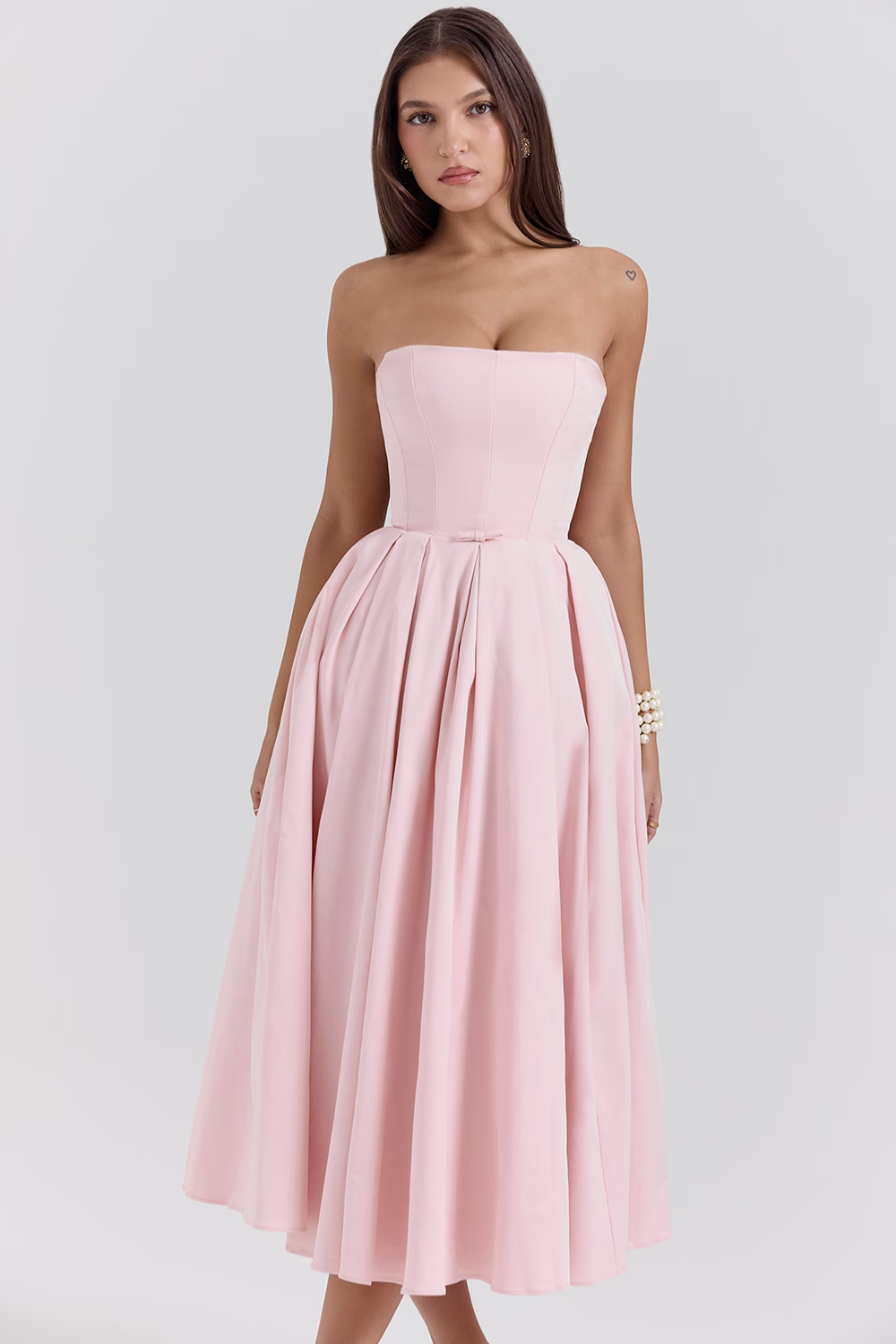 Vestido Midi sin Tirantes para Mujer - Modelo Audrey