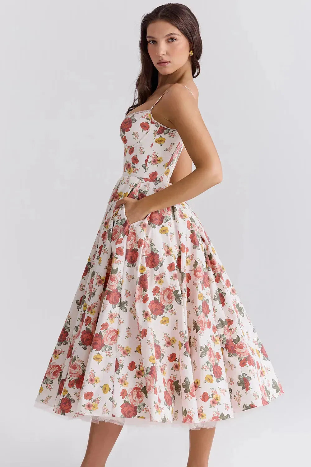 Vestido Midi Moldeador con Forro de Tul - Mademoiselle