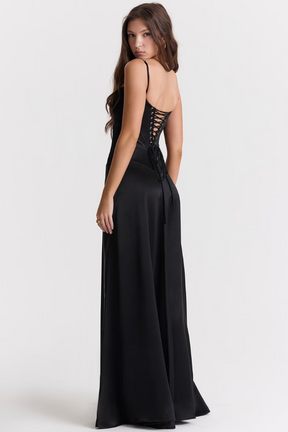 Vestido largo de satén sedoso – Modelo Tyana