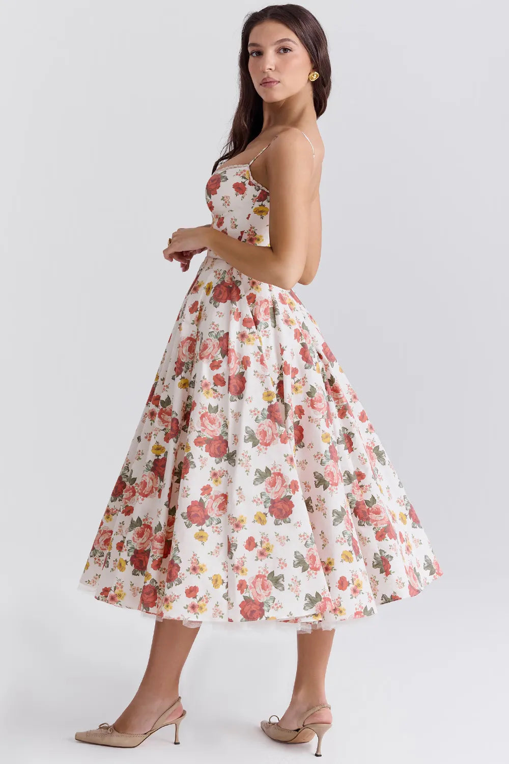 Vestido Midi Moldeador con Forro de Tul - Mademoiselle