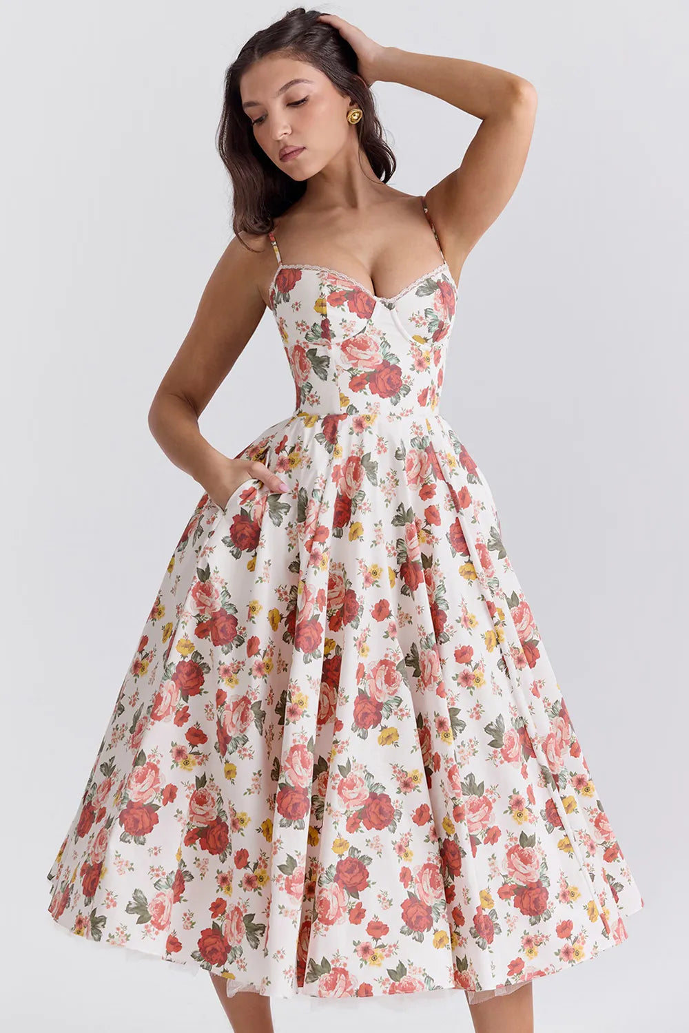 Vestido Midi Moldeador con Forro de Tul - Mademoiselle