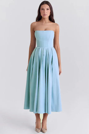 Vestido Midi sin Tirantes para Mujer - Modelo Audrey