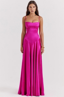 Vestido largo de satén sedoso – Modelo Tyana